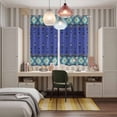 thumbnail image 4 of Navy Blue Boho Kitchen Curtains Window Panels, Vintage Ethnic Tribe Abstract Art Retro Insulated Window Treatment Curtain, Grommet Curtains for Bedroom/Living Room/Bathroom, 2 Piece 42"Wx63"L, 4 of 8