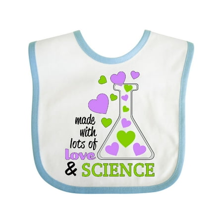 

Inktastic Made with Lots of Love and Science Heart Bubbles in a Beaker Gift Baby Boy or Baby Girl Bib