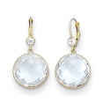 thumbnail image 4 of Auriga Fine Jewelry 14K Yellow Gold Crystal White Quartz Dangle Earrings for Women, 4 of 6