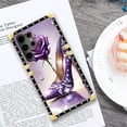 thumbnail image 6 of FKBRCL4U Compatible with Samsung Galaxy S24 Ultra Case, High Heeled Purple Diamond Rose Luxury Golden Decoration for Girl Women Soft TPU Shockproof Protective Hard PC Back, 6 of 7
