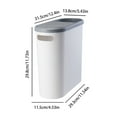 thumbnail image 3 of Small Trash Can With Push Top Lid 2.1 Gallon Slim Bathroom Garbage Can With Paper Holder & Handle Hole 2 In 1 Multifunction Trash Bin(White)AA, 3 of 6