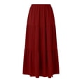 thumbnail image 7 of Nuoqisi Women's Summer Solid Color High Waist Flowy Pleated Maxi Skirt with Pockets - Casual Long Skirt, 7 of 7