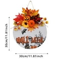 thumbnail image 2 of Halloween Wreath Sign with Realistic Pumpkin and Maple Leaf Wall Hanging for Festive Door Display, 2 of 5