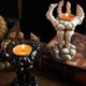 thumbnail image 3 of Halloween Candle Holder Skeleton Ghost Hand Candle Holder Resin Ornament Ghost Festival Candle Holder Candle Light, 3 of 4