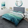 thumbnail image 1 of Designart "Sway Wave Serenity in Green and White III" Abstract Geometric Bedding Covert Set - Abstract Green Modern Bed Set With 2 Shams, 1 of 6