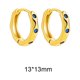thumbnail image 1 of Pendientes de aro de Zirconia cúbica blanca cuadrada geométrica a la moda, pendientes de hebilla de oreja de cristal pequeños de Metal dorado, joyería para mujer Tan Jianjun unisex, 1 of 2