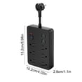thumbnail image 3 of Multi Port Charging Socket, Compact Travel Adapter With Short Cord Design, for Home and Office Use, Black, 3 of 6
