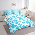 thumbnail image 3 of Homewish Kids Teens Abstract Cattle Print Bedding Comforter Set 7-Piece,Blue White King Bedding Sets,Animal Cow Ultra Soft Bed Sheets,Microfiber Bedroom Decor,Reversible, 3 of 8