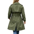thumbnail image 5 of Kezqiaxn Lightweight Jacket Women Button Down Long Sleeve Fall Casual Long Outwear Collared Trench Coat with Pockets Army Green XL, 5 of 9