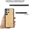 thumbnail image 3 of Solid Wood Case for Samsung Galaxy S22 Ultra, Luxurious Natural Wood Slim Case with Drop Tested Shockproof Bumper and Camera Lens Protection Cover for Samsung Galaxy S22 Ultra, MW Bamboo, 3 of 8