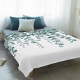 thumbnail image 4 of Teal Green Eucalyptus Leaves Blanket Soft Cozy Warm Throw Blanket for Couch, Plush Fuzzy Flannel Fleece Blankets for Sofa, Spring Plants Leaves Country Bed Blankets Lightweight Gifts for Men, 50"x80", 4 of 9
