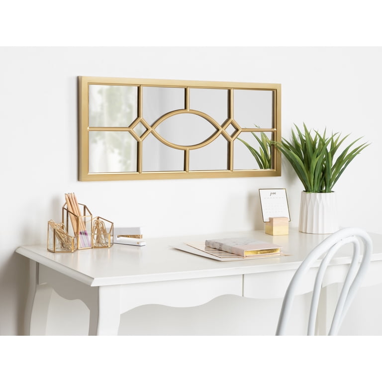 Kate and Laurel Cassat Classic Glam Windowpane Mirror Gold photo 5