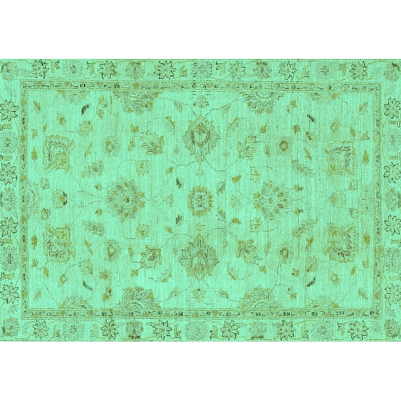 Ahgly Company Indoor Rectangle Abstract Turquoise Blue Modern Area Rugs, 8' x 12'