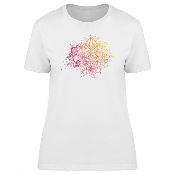 Summer Watercolor Paisley Flower Tee Women's -Image by Shutterstock