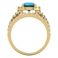thumbnail image 4 of Clara Pucci 18K Yellow Gold 1.795 Simulated Turquoise Engraveable Engagement Ring + Wedding Band Set, 4 of 7