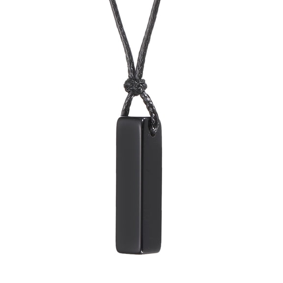 Uxcell Chakra Crystals Necklace, Crystal Stones Bar Pendant Necklace Adjustable Black Rope Energy Natural Gemstone Pendant Jewelry for Unisex Men Women, Black Agate