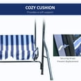 thumbnail image 5 of Outsunny Porch Swing with Canopy, 3-Person Patio Swing Chair, Dark Blue, 5 of 9