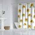 thumbnail image 3 of Yellow Wildflower Sunflower Shower Curtain 72x84 Inches, Boho Floral Bee Butterfly Pattern, Quick-Dry Rustic Polyester with Hooks, Country Vintage Farmhouse Bathroom Decor, 3 of 5