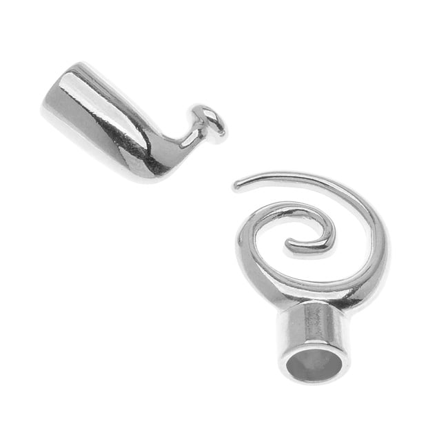 Set of 4 Beadaholique Silver Plated Magnetic Clasps 6 x 4.5mm