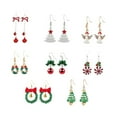 thumbnail image 2 of Sdmnsg-T 9 Pairs Christmas Earrings for Women Christmas Drop Dangle Earrings Set Christmas Tree Holiday Earrings Hook Earrings Party Jewelry Christmas Gifts, 2 of 31
