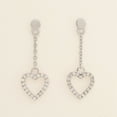 thumbnail image 5 of Anygolds 14K Real Solid Gold 0.14ctw Diamond Heart Dangle Earrings - MER0394W White Gold, 5 of 5