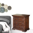 thumbnail image 2 of HomeRoots 527049 32 in. Brown Three Drawer Nightstand, 2 of 5