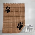 thumbnail image 3 of Farmhouse Shower Curtain, Cute Animal Claws Vintage Brown Wooden Board Waterproof Shower Curtain Set with 12 Hooks Lightweight Bath Curtains Fabric Bathroom Decor 48x72 Inches, 3 of 9
