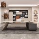 thumbnail image 4 of Designer Vanity Office Desk L Shaped Reception High Quality Boss Computer Desk Organizer Unique Mesa Escritorio Office Furniture My Lux Decor Round, 4 of 9