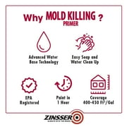 White, Zinsser Mold Killing Flat Primer-5 Gallon, 1 Per Pack