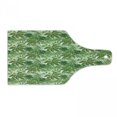thumbnail image 1 of Palm Leaf Cutting Board, Mix of Jungle Foliage Leaves Madagascar Aloha Botanical Forest Plant, Tempered Glass Cutting and Serving Board, Wine Bottle Shape, Green Olive Green White, by Ambesonne, 1 of 1