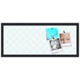 thumbnail image 2 of PinPix 30x12 Custom Cork Bulletin Board Peaks Modern Pattern White Aqua Poster Board Has a Fabric Style Canvas Finish, Framed in Peaks Modern Pattern White Aqua, by ArtToFrames (PinPix-1791), 2 of 6