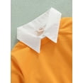 thumbnail image 5 of Qiylii Girls Solid Color Long Sleeve Round Neck Sweatshirt + Lapel Shirt Dress, 5 of 8
