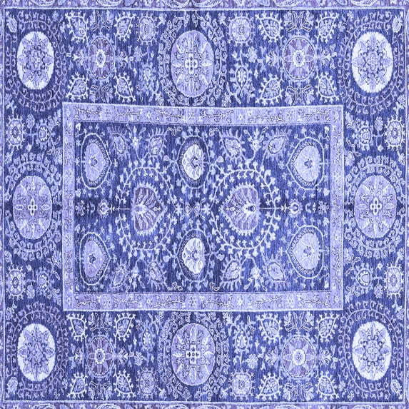Ahgly Company Indoor Square Oriental Blue Traditional Area Rugs, 8' Square