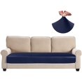 thumbnail image 1 of Housse Extensible pour Coussin de Canapé en Cuir (Bleu Marine, Grand - Lot de 1), 1 of 7