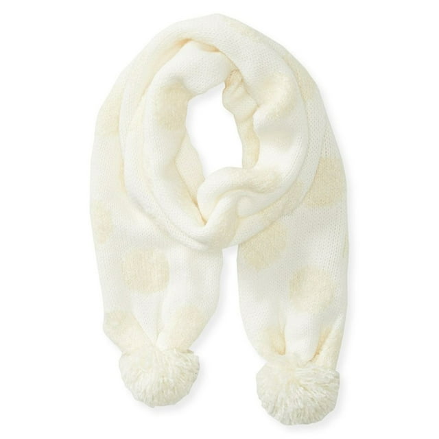 Aeropostale - Bufanda tejida con lunares para mujer, blanquecino, larga (60 in y más)