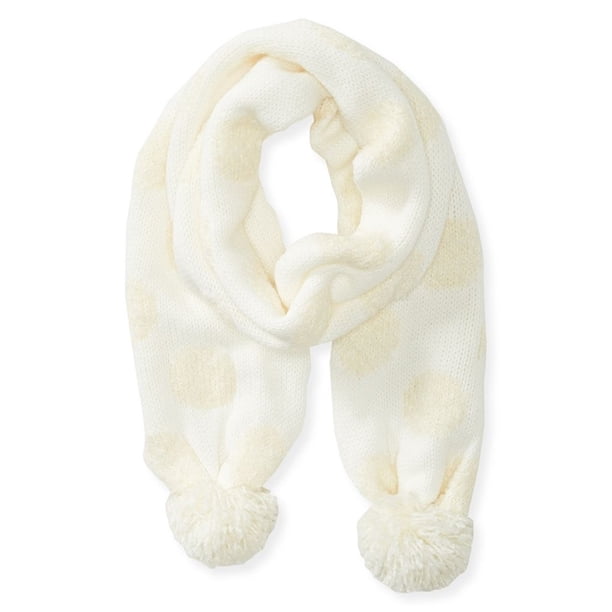 Aeropostale - Bufanda tejida con lunares para mujer, blanquecino, larga (60 in y más)