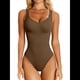 thumbnail image 1 of Body de 3 Piezas para Mujer, Sin Mangas, Acanalado, Moldeador, Top de Tirantes, Verano 2025, Leotardo Color Café S, 1 of 6
