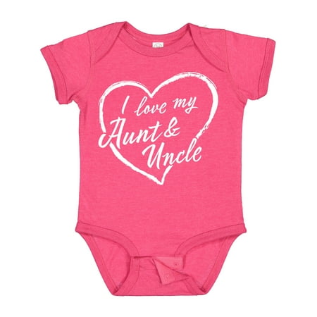 

Inktastic I Love My Aunt and Uncle in White Chalk Heart Gift Baby Boy or Baby Girl Bodysuit
