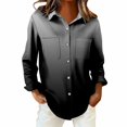 thumbnail image 6 of Endives Womens Shirts Gradient Color Casual Long Sleeve Button Down Blouse Shirt Womens Tops Spring Outfit, 6 of 6
