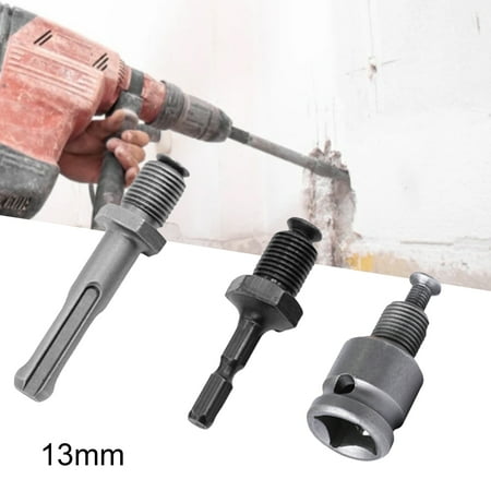 

3Pcs 10/13mm Drill Chuck Adapters Threaded Quick Connection High Speed Steel SDS-Plus Hex Shank Socket Square Female Chuck Adapter for Electric Drill