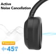 thumbnail image 6 of Active Noise Cancelling Headphones, -45dB Bluetooth Headphones 5.4, 50H Playtime Earbuds, Bass Boosted by 90%, Clear Call with 4 Mics, Comfort Fit Over Ear Headphones for Travel Home Office PC Black, 6 of 14