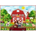 thumbnail image 2 of Red Farm Theme Barn Backdrop Cartoon Farm Animal Birthday Party Decorations Farm Theme Children's Birthday Photography Background Photo Booth Prop, 2 of 4