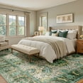 thumbnail image 3 of NewBuros Area Rugs 8'x10' Washable Non-Slip Boho Rugs, Soft Stain Resistant Low Pile Print Indoor Carpet for Living Room Bedroom Dining Room, Light Green, 3 of 10