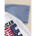 thumbnail image 6 of Niusricy 4th of July Outfit for Kids Boy 0-3T Toddler Short Sleeve T-Shirts Letter Embroidery Crew Neck Tops with Stripe Star Shorts Infant Baby Fashion Casual Clothes for Independence Day, 6 of 8