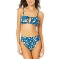 thumbnail image 2 of CALIFORNIA SUNSHINE Women's Blue Stretch High-Leg Lined Moderate Coverage High Waisted Swimsuit Bottom L, 2 of 2