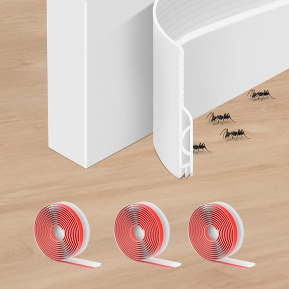 3 Pack Door Draft Stopper, 2 x 39 Inch Weather Stripping Door Seal, Adhesive Door Sweep for Bottom of Door, Exterior and Interior Under Door Gap Filler to Block Storm Noise Dust Gray(White)