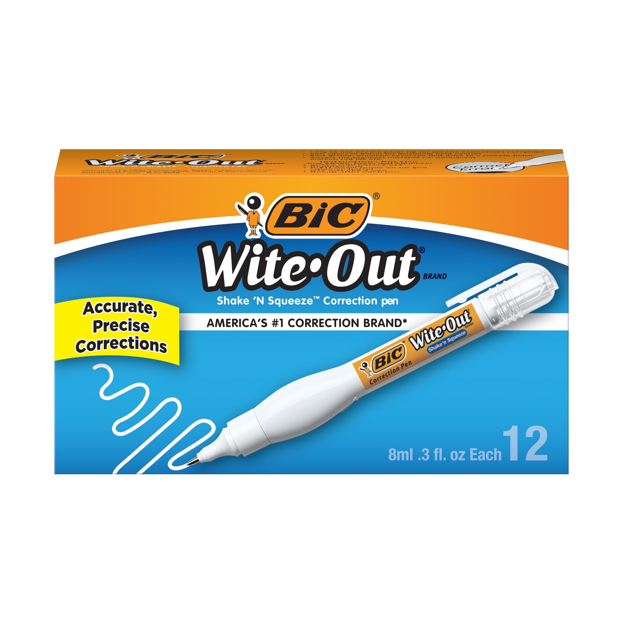 BIC Wite-Out Brand Quick Dry Correction Fluid, 20 ml Bottles, 12-Count