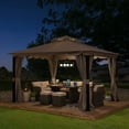 thumbnail image 2 of Sunjoy Dunn 11 ft. x 13 ft. Gray Steel Gazebo with 2-tier Hip Roof, 2 of 17