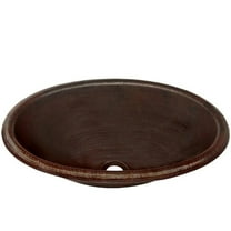 Novatto TCU-003AN Cordoba Rolled Drop-In Oval Copper Bathroom Sink with Antique Finish, 19-Inch Width