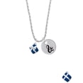 thumbnail image 2 of Delight Jewelry Silvertone Small 3-D Blue Present Box with Bow Silvertone Script Initial Disc - & - Charm Necklace, 20"+3", 2 of 4